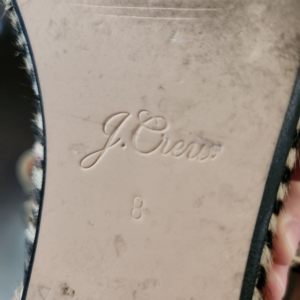 J. Crew Platform Calf Hair Zebra Stripe Sandals Size 8 - Picture 6 of 6